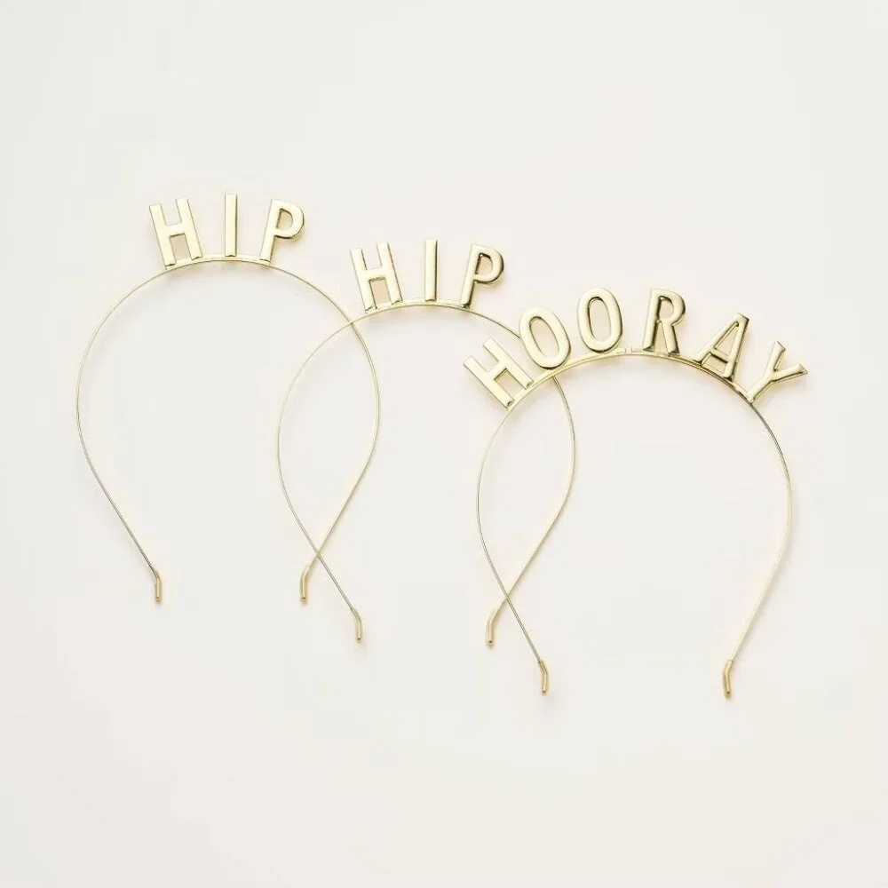 Hip Hip Hooray! Party Headband Pack 3pk - kate spade new york x Target Gold‎